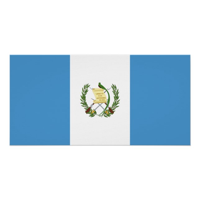 Póster Bandeira da Guatemala (Frente)