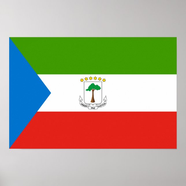 Poster Bandeira da Guiné Equatorial (Frente)