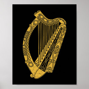 Poster Bandeira da Harpa da Irlanda Bandeira Símbolo da H