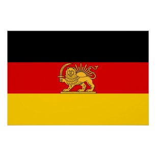 Póster Bandeira da Herança do Leão e Sol Iraniano Alemão