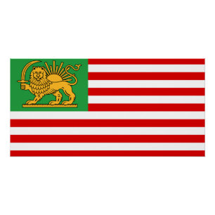 Póster Bandeira da Herança do Leão e Sol Iraniano America