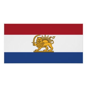 Póster Bandeira da Herança do Leão e Sol Iraniano Holandê