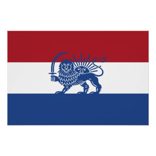 Póster Bandeira da Herança do Leão e Sol Iraniano Holandê