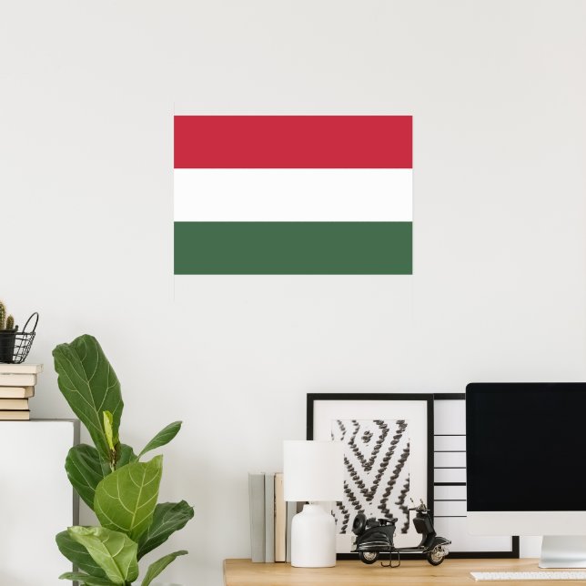 Poster Bandeira da Hungria (Escritório em casa)