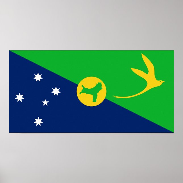 Poster Bandeira da Ilha Christmas (Frente)