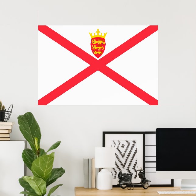 Poster bandeira da Ilha de Jersey (Escritório em casa)
