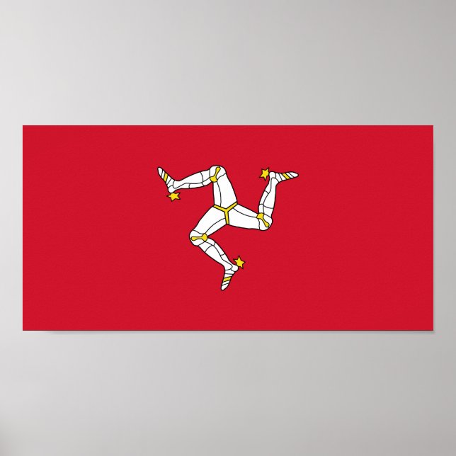 Poster Bandeira da Ilha de Man (Frente)