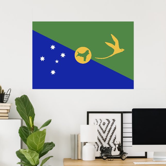 Poster bandeira da Ilha do Natal (Escritório em casa)