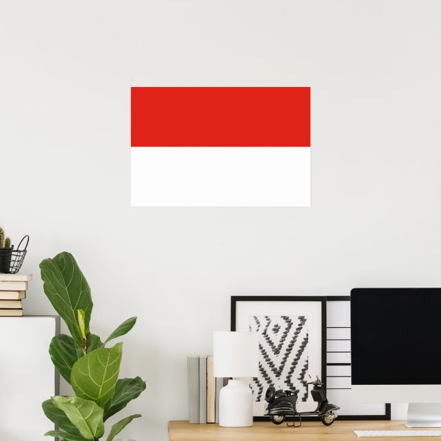 Poster Bandeira da Indonésia (Escritório em casa)