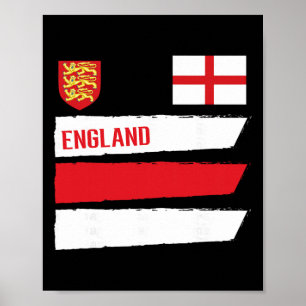 Poster Bandeira da Inglaterra Inglês Futebol Torcedor Hom