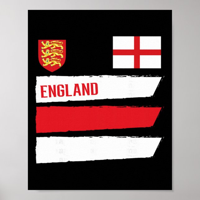 Poster Bandeira da Inglaterra Inglês Futebol Torcedor Hom (Frente)