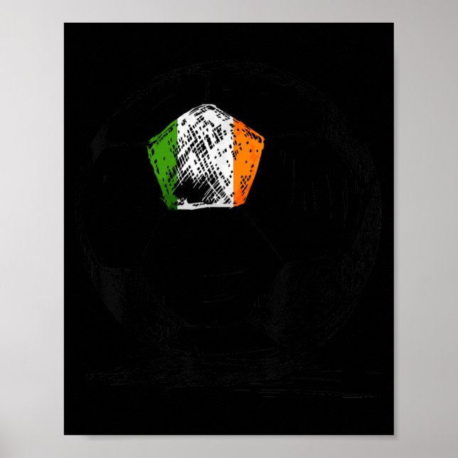 Poster Bandeira da Irlanda Irlandesa Eire Design em Bola  (Frente)