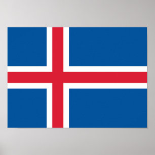 Poster Bandeira da Islândia
