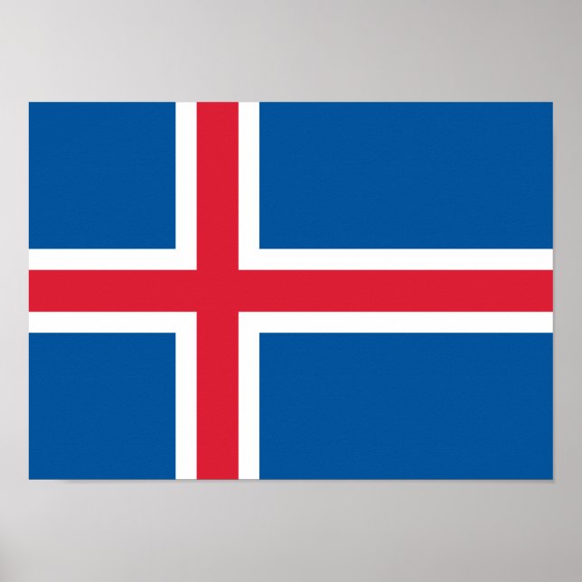Poster Bandeira da Islândia (Frente)