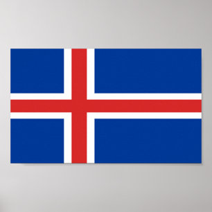 Poster Bandeira da Islândia