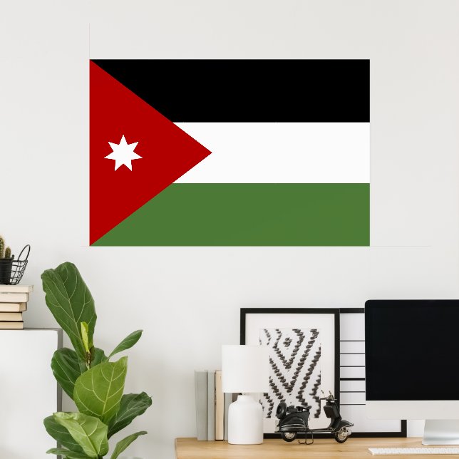 Poster Bandeira da Jordânia (Escritório em casa)
