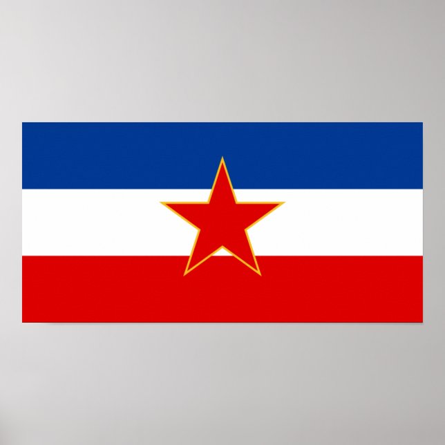 Póster Bandeira da Jugoslávia (1945-1992) (Frente)