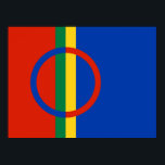 Poster Bandeira da Lapónia (Natal) (Sami) (Laplander)<br><div class="desc">Esta design apresenta a bandeira da Lapónia, que é uma região da Europa Norte que é mais corretamente chamada lapã. A área tem sido tradicionalmente habitada pelas pessoas lapãs. A região se estende por quatro países: Noruega, Suecia, Finlândia e Rússia. Em muitas partes do mundo, a Lapónia está associada às...</div>