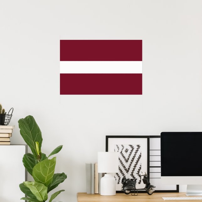 Poster Bandeira da Letónia (Escritório em casa)