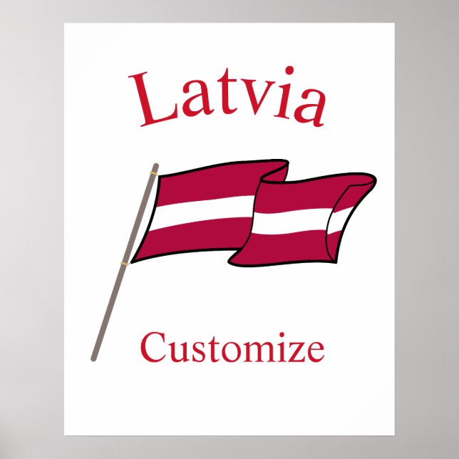 Poster Bandeira da Letônia Thunder_Cove (Frente)