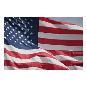 Póster Bandeira da Liberdade Americana acenando na brisa