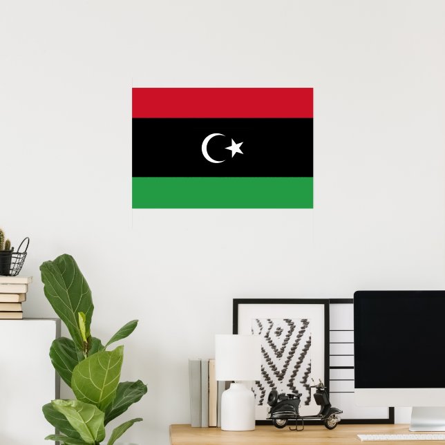 Poster Bandeira da Líbia (Escritório em casa)