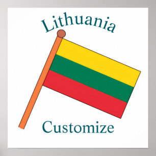Poster Bandeira da Lituânia Thunder_Cove
