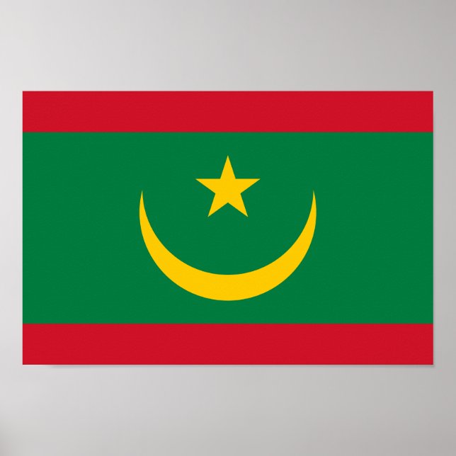 Poster Bandeira da Mauritânia (Frente)