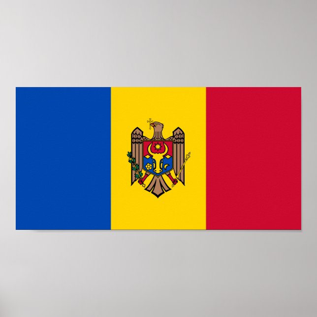 Poster Bandeira da Moldávia (Frente)