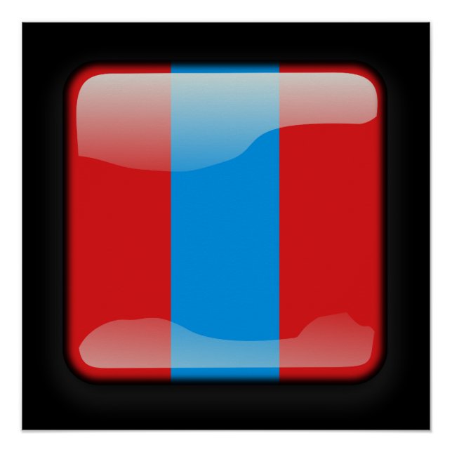 Póster Bandeira da Mongólia (Frente)