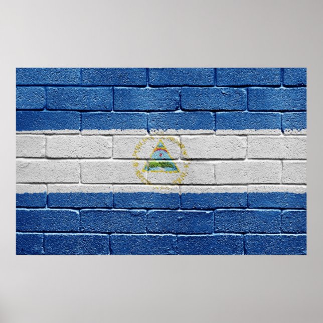 Póster Bandeira da Nicarágua (Frente)