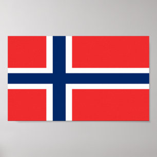 Póster Bandeira da Noruega