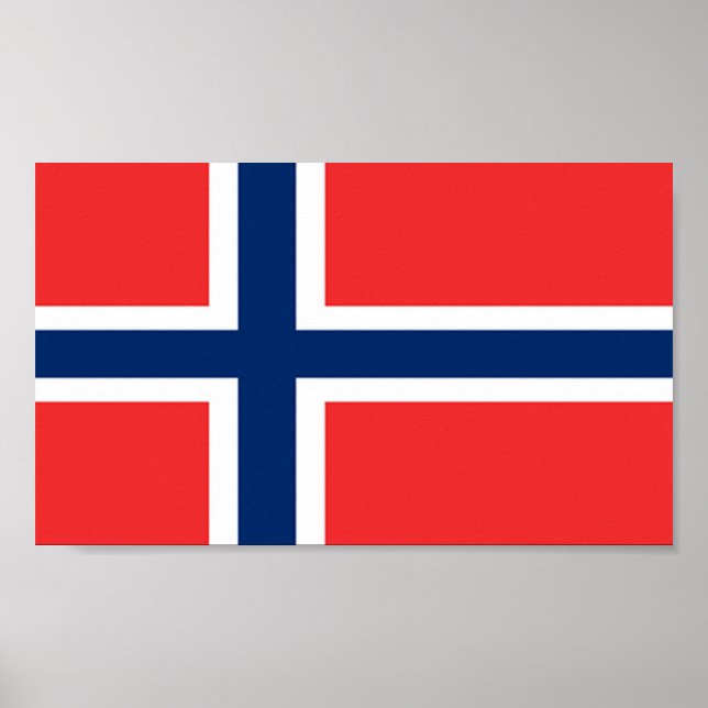 Póster Bandeira da Noruega (Frente)