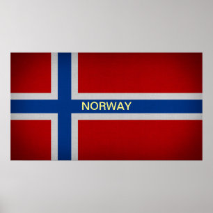 Poster Bandeira da Noruega