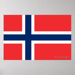 Poster Bandeira da Noruega