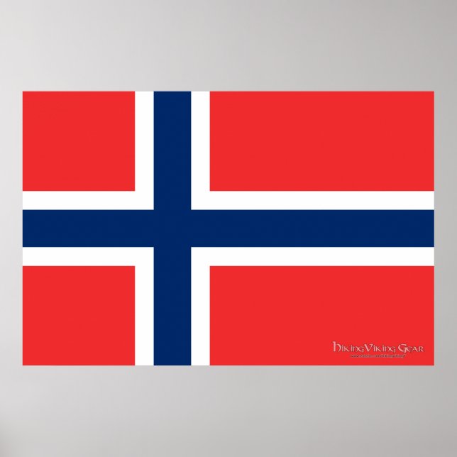Poster Bandeira da Noruega (Frente)