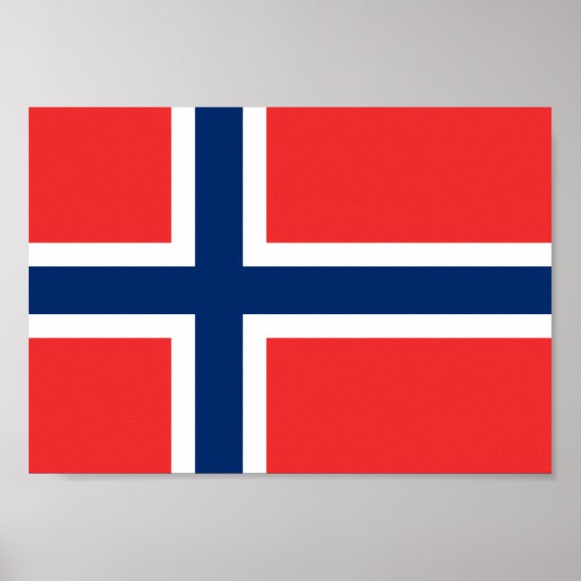 Póster Bandeira da Noruega (Frente)