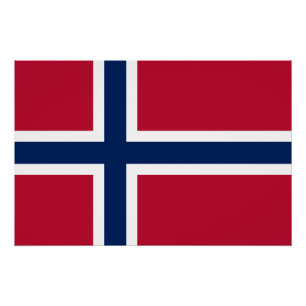 Póster Bandeira da Noruega