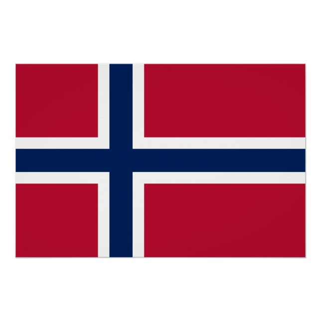 Póster Bandeira da Noruega (Frente)