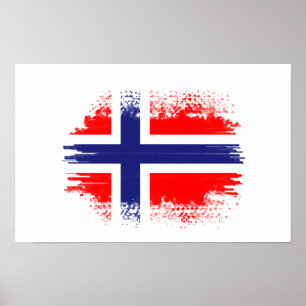 Poster Bandeira da Noruega