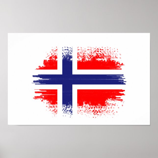 Poster Bandeira da Noruega (Frente)