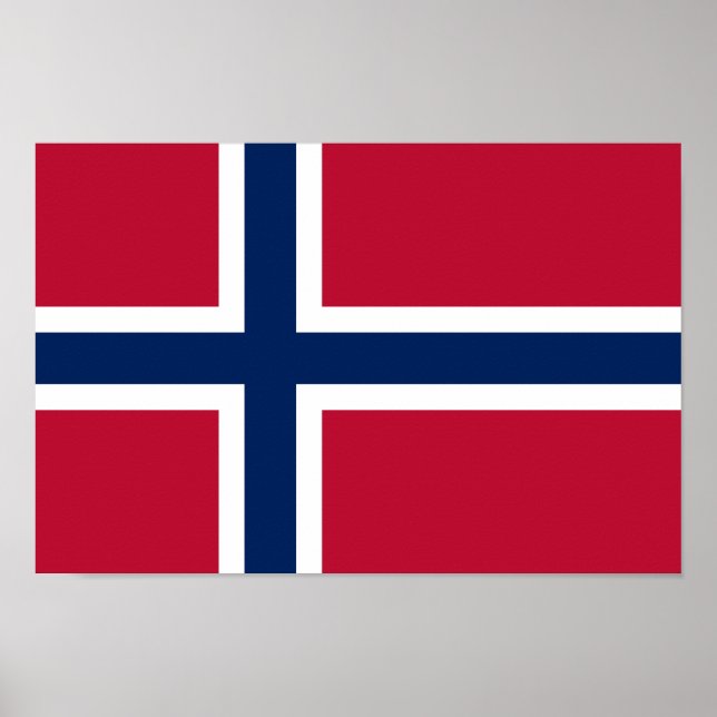 Poster Bandeira da Noruega (Frente)