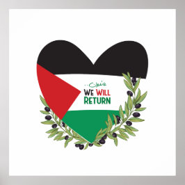 Poster Bandeira da Palestina e Ramos Olivais