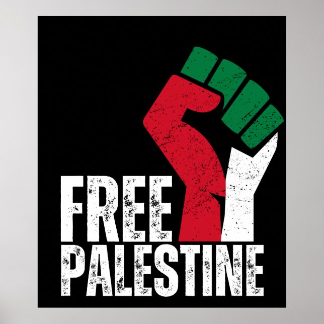 Poster Bandeira da Palestina Livre - Liberdade para a Pal (Frente)