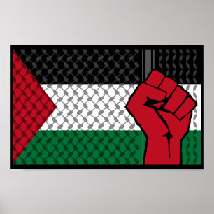 Poster Bandeira da Palestina, Salvar Gaza, Gaza livre
