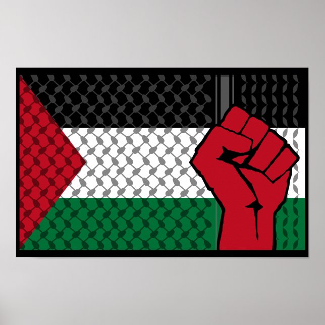 Poster Bandeira da Palestina, Salvar Gaza, Gaza livre (Frente)