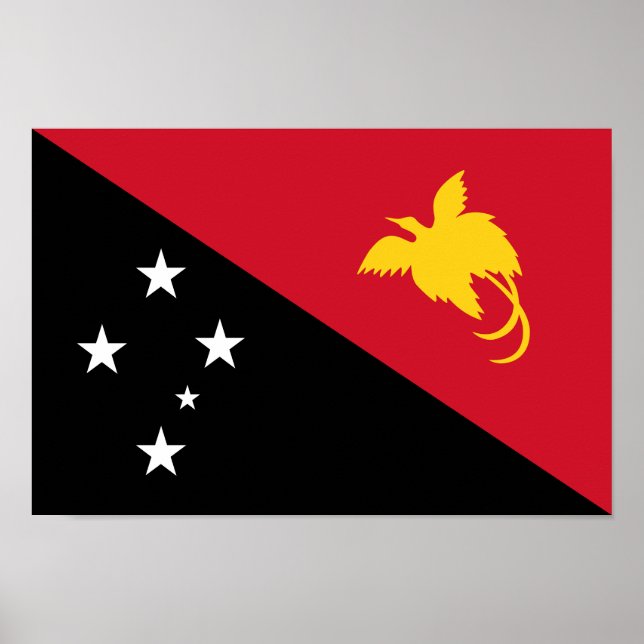 Poster Bandeira da Papua-Nova Guiné (Frente)