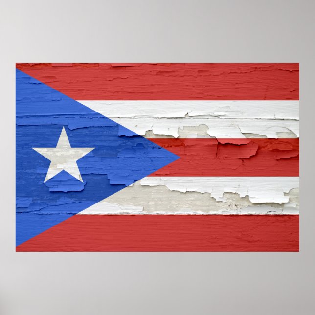 Póster Bandeira da Pintura de Porto Rico Encontrada (Frente)