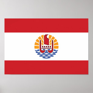 Poster Bandeira da Polinésia Francesa