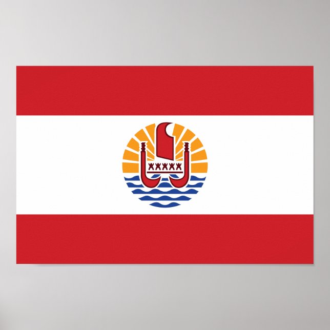 Poster Bandeira da Polinésia Francesa (Frente)
